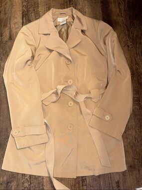 White Stag Classic Tan Trench Coat with Self-Tie Belt Rain Coat London Style